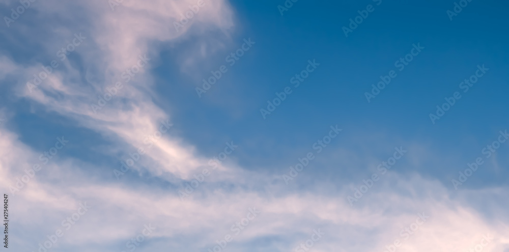 The atmosphere in the sky is cloudy, covered with beautiful clouds. right copy space,wave shape