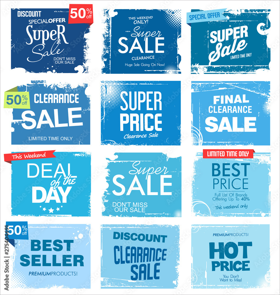 Collection of grunge retro sale background Collection of grunge retro sale background