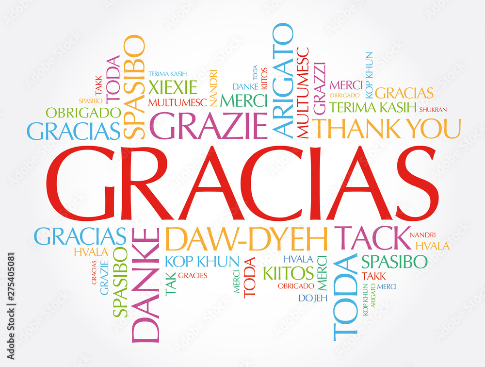Fototapeta premium Gracias (Thank You in Spanish) word cloud in different languages