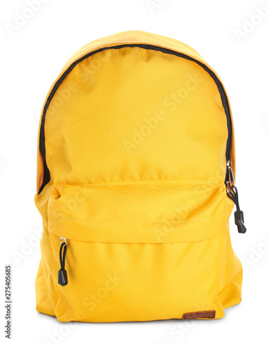 School backpack on white background photo