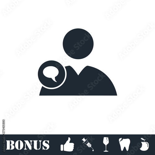 Speaking people icon flat