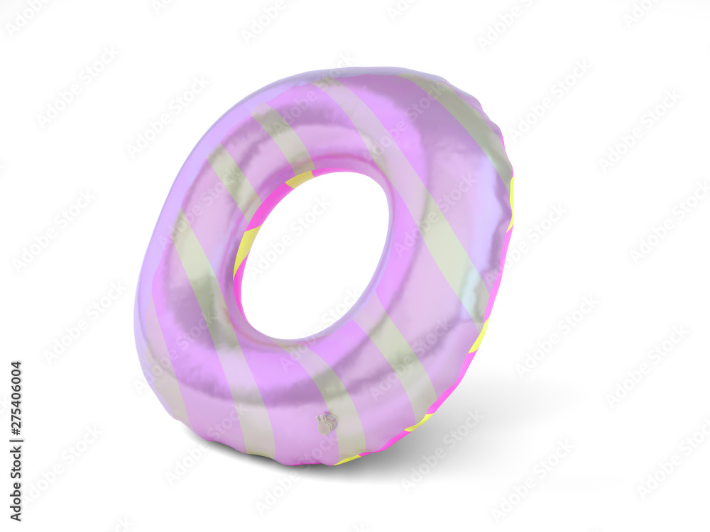 Color rubber swimming circle 3d render on white Color rubber swimming circle 3d render on white