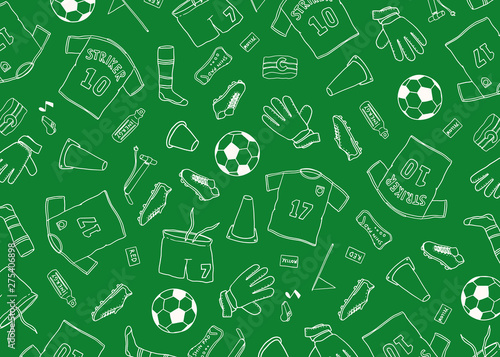 Football Soccer background doodle pattern. Vector illustration background. For print, textile, web, home decor, fashion, surface, graphic designkground with school icons