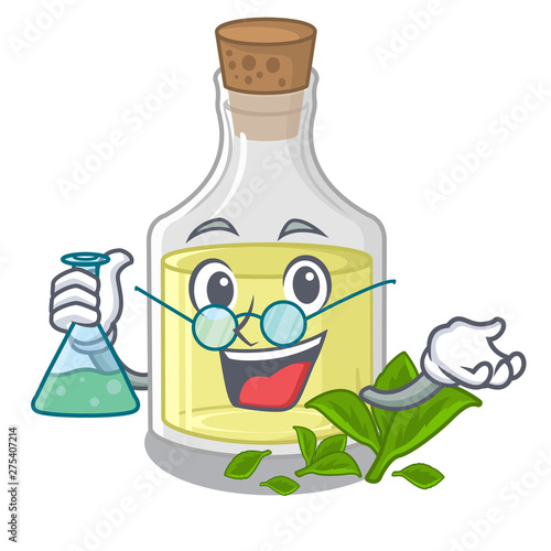 Professor peppermint oil in the cartoon shape