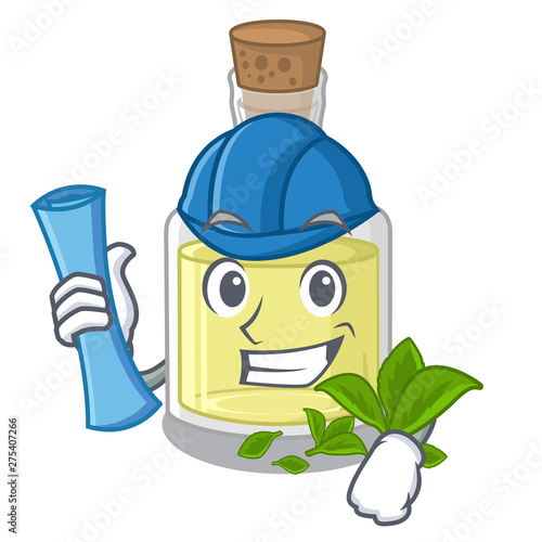 Architect peppermint oil in the cartoon shape