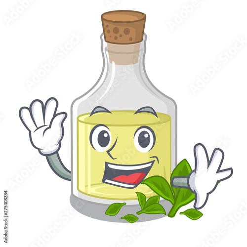 Waving peppermint oil in the cartoon shape