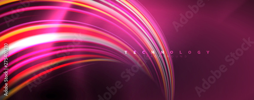 Fluid color rainbow style wave abstract background, techno modern design on black