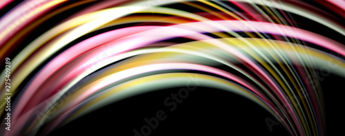 Fluid color waves with light effects, vector abstract background © antishock