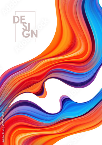 Vector Colorful flow poster background. Wave Liquid shape.