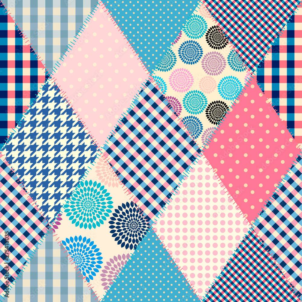 Obraz premium Seamless background pattern. Patchwork pattern. Vector image