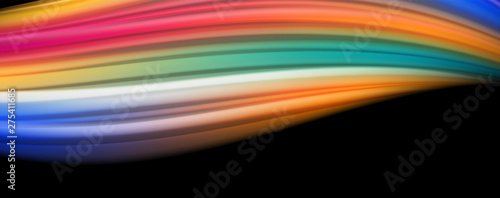 Modern rainbow liquid color flow colorful poster. Wave Liquid shape in black color background. Abstract composition