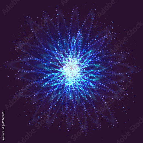Shining Asymmetric Cosmic Flower - Stylized Object.