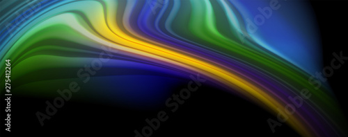 Flowing liquid colors - modern colorful flow poster. Wave liquid shapes. Art design for your design project