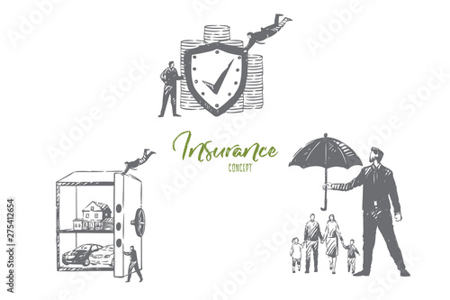 Insurance firm service concept sketch