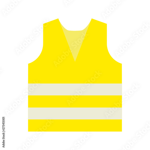 Vector high quality icon logo illustration of a worker yellow vest isolated on white background
