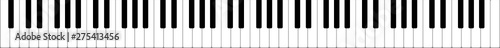 High quality realistic and proportionate vector illustration of full lenght 88 keys (88 notes, 7 octaves) piano keyboard. Editable vector eps file for music school related projects photo