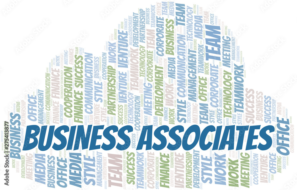 Obraz premium Business Associates word cloud. Collage made with text only.