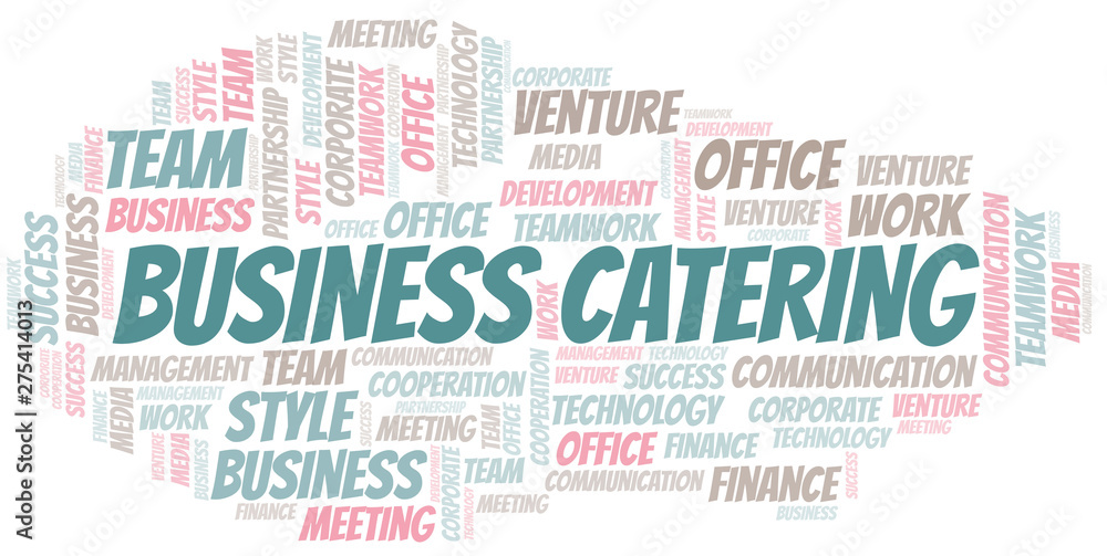 Fototapeta premium Business Catering word cloud. Collage made with text only.