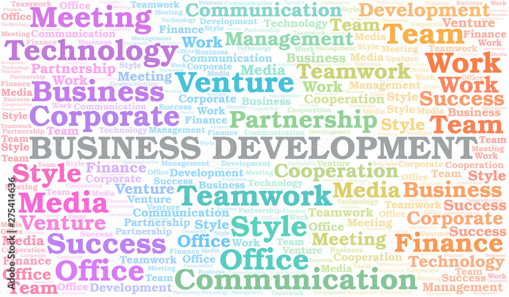 Fototapeta premium Business Development word cloud. Collage made with text only.