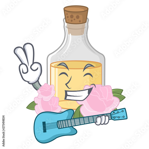 With guitar rose oil in the cartoon shape photo