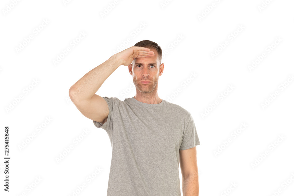 Handsome guy looking far away Handsome guy looking far away