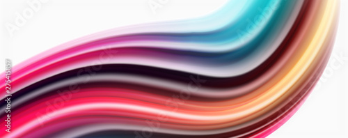 Modern techno Fluid color flow on white colorful poste. Art for your design