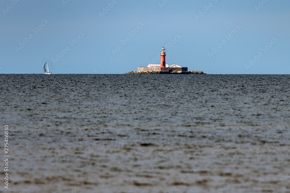 Kolka lighthouse in Baltic sea, Latvia coast.