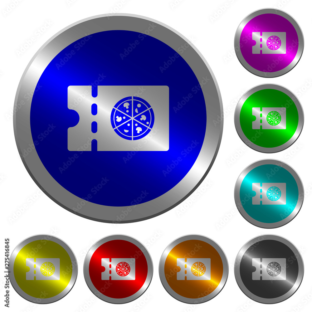 Pizzeria discount coupon luminous coin-like round color buttons Pizzeria discount coupon luminous coin-like round color buttons