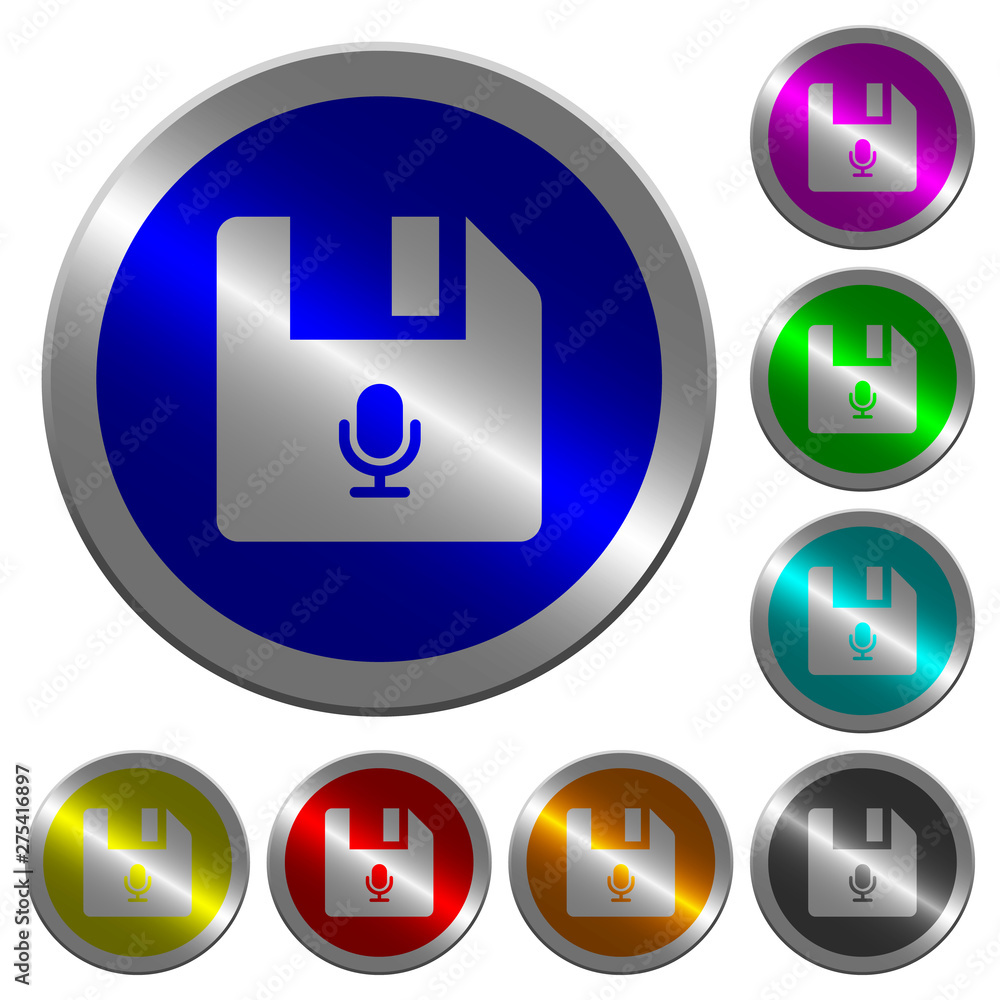 Voice file luminous coin-like round color buttons Voice file luminous coin-like round color buttons