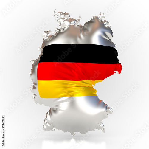 Deutschland aufgeblasen und silberfarben mit Flagge photo