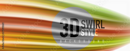 Glossy colorful liquid waves abstract background,, modern techno lines