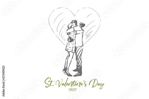 St valentine day concept sketch. Isolated vector illustration