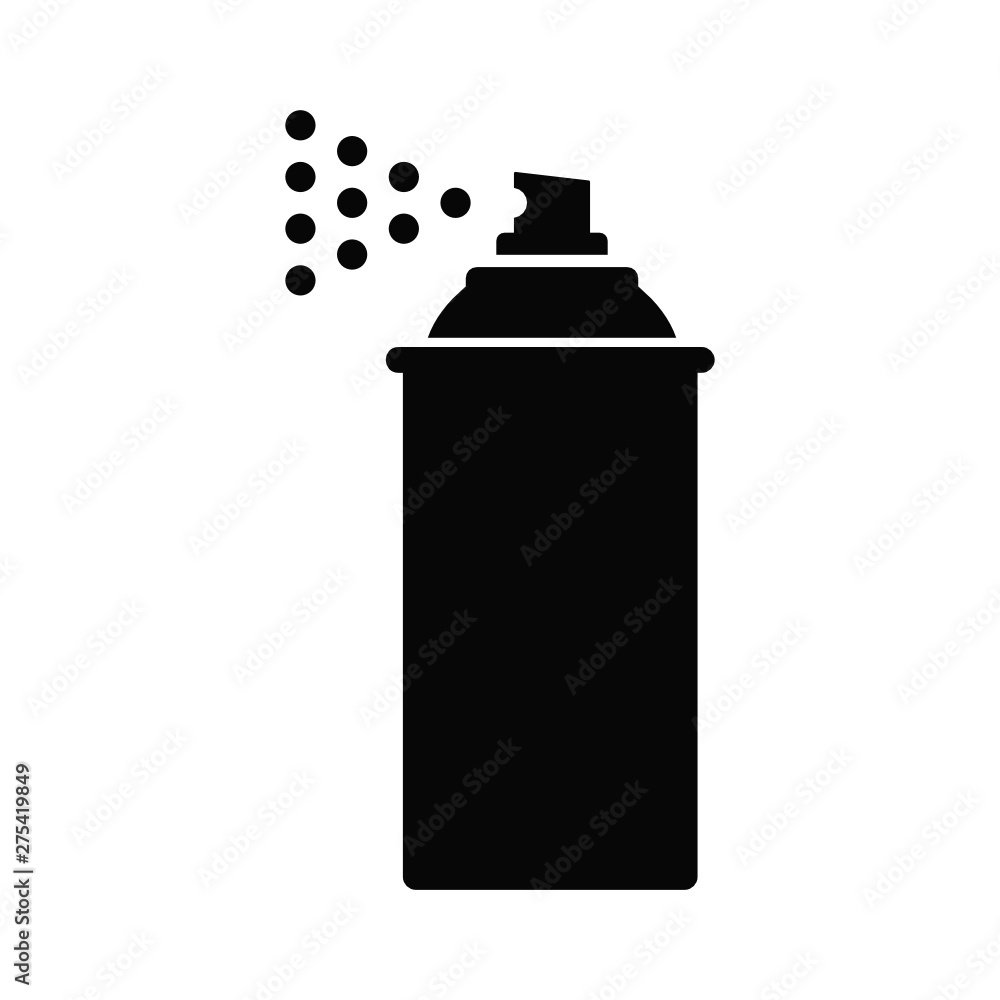 Vecteur Stock Spray can silhouette black icon. Vector illustration of spray  can symbol isolated on white background | Adobe Stock