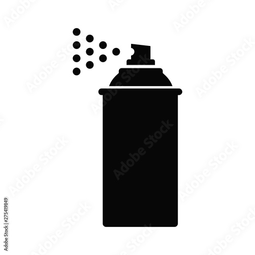 Spray can silhouette black icon. Vector illustration of spray can symbol isolated on white background