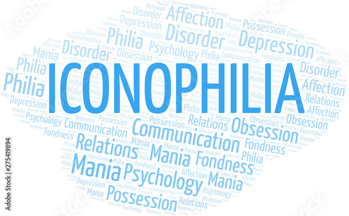 Iconophilia word cloud. Type of Philia.