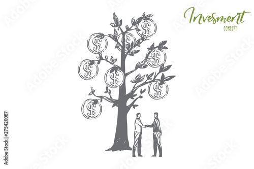 Investment concept sketch. Isolated vector illustration