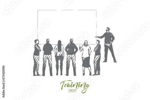 Training concept sketch. Isolated vector illustration
