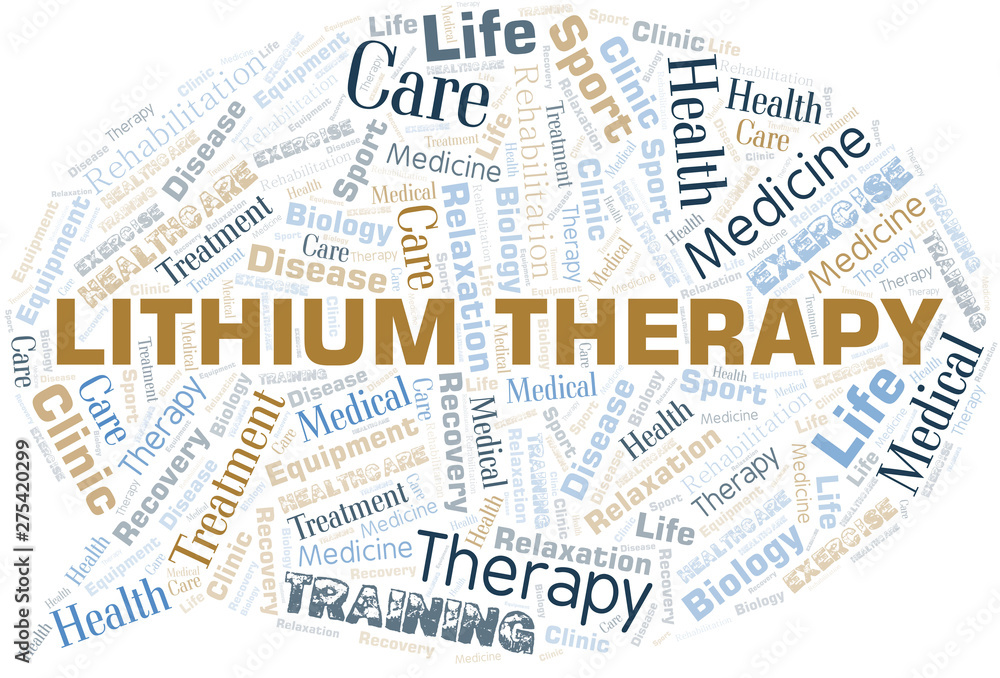 Lithium Therapy word cloud. Wordcloud made with text only.