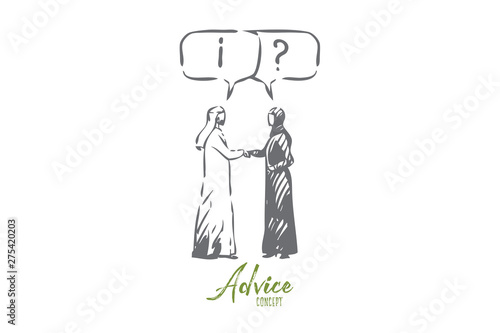 Advice concept sketch. Isolated vector illustration