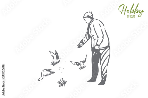 Hobby concept sketch. Isolated vector illustration