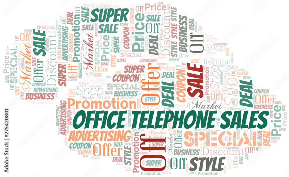 Office Telephone Sales Word Cloud. Wordcloud Made With Text.