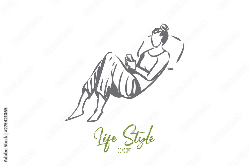 Trendy lifestyle concept sketch. Isolated vector illustration Trendy lifestyle concept sketch. Isolated vector illustration