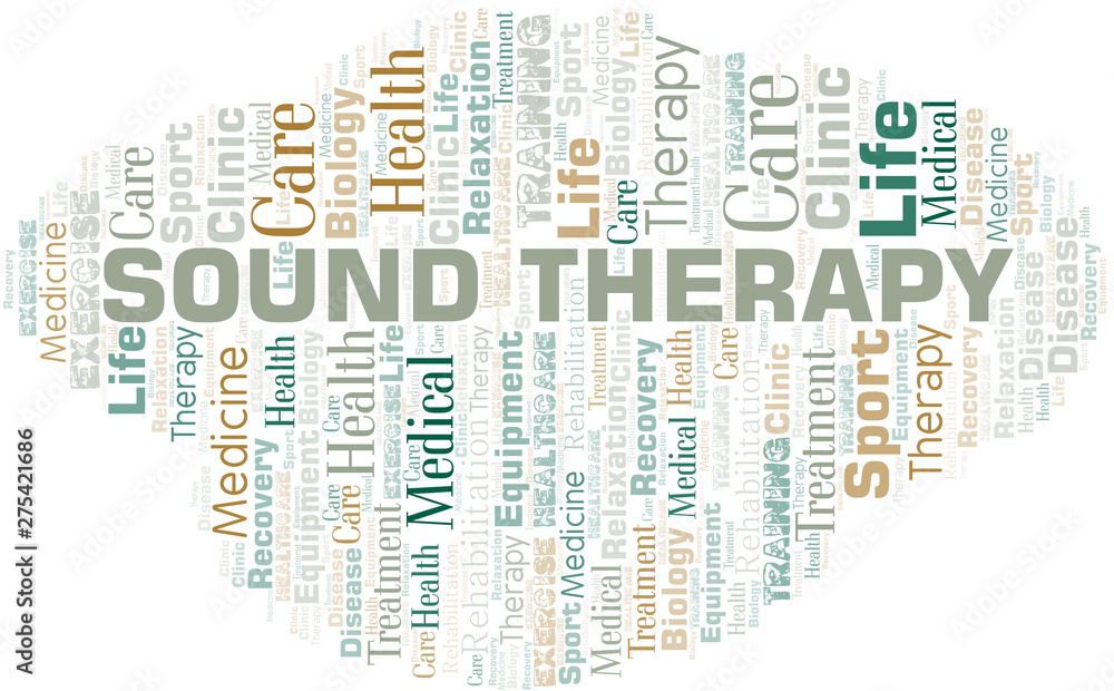 Fototapeta premium Sound Therapy word cloud. Wordcloud made with text only.