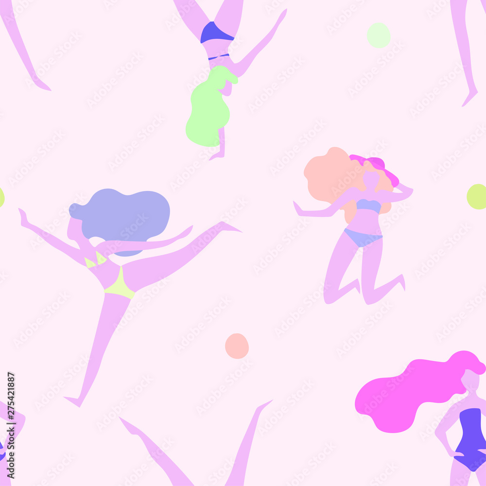 International Women's Day pop art vector seamless pattern International Women's Day pop art vector seamless pattern
