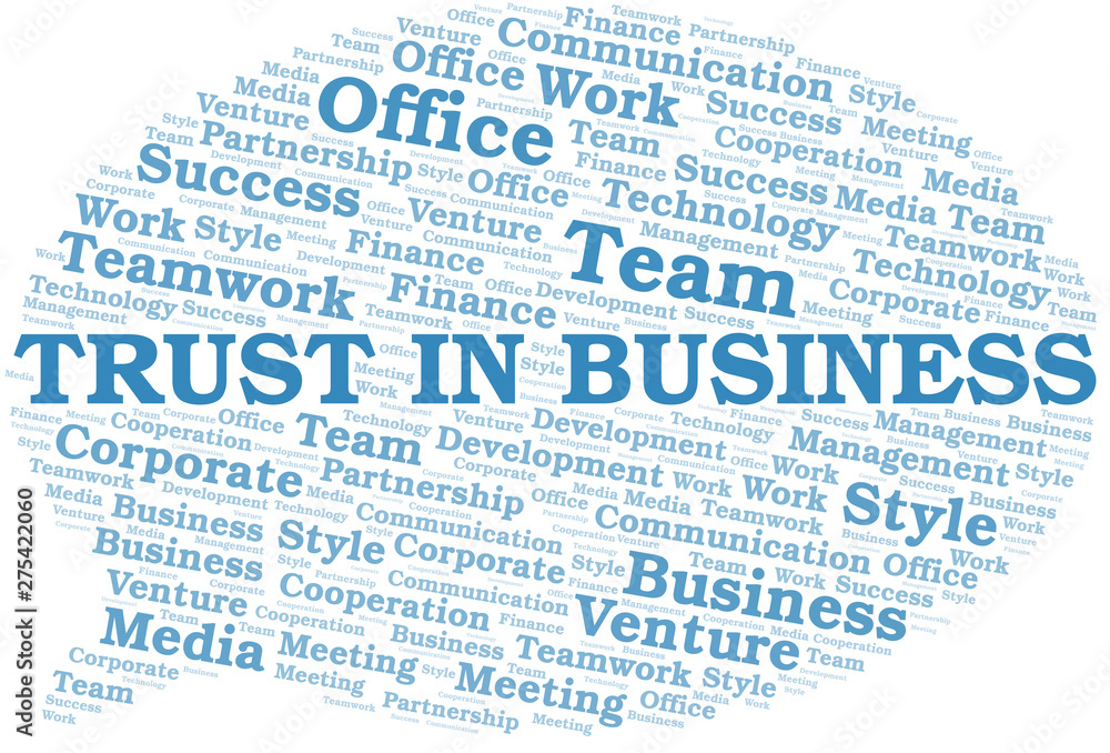 Fototapeta premium Trust In Business word cloud. Collage made with text only.
