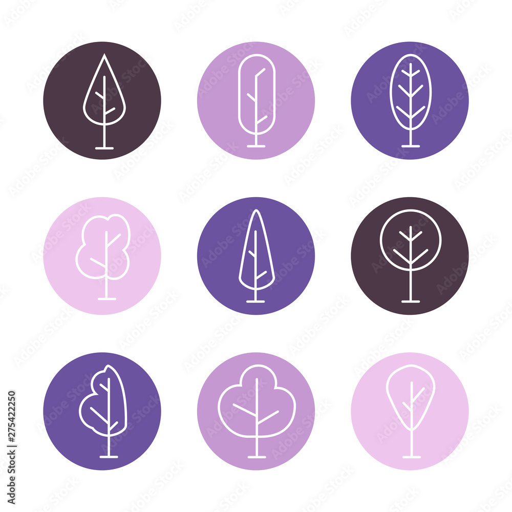 Tree icon illustration set Tree icon illustration set