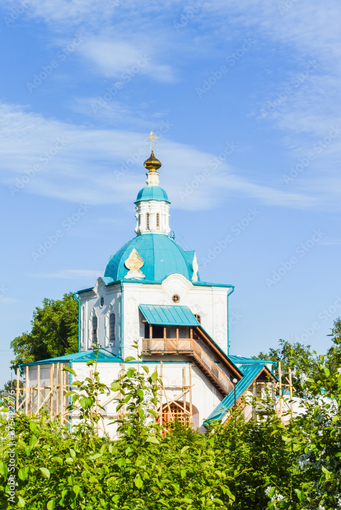 lesosibirsk / Russia - june 06 2019: Old Russian Orthodox Church outside facade