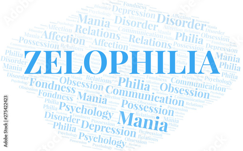 Zelophilia word cloud. Type of Philia.