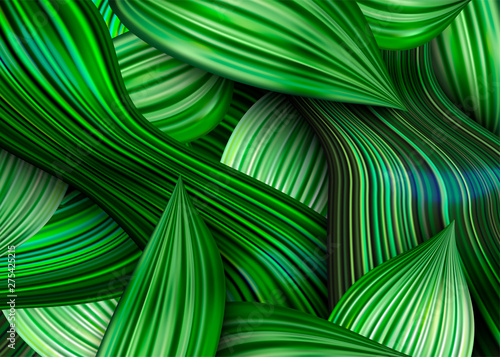 Vector green leaves abstract background, fresh and bright decorative tropical forest backdrop for your design.