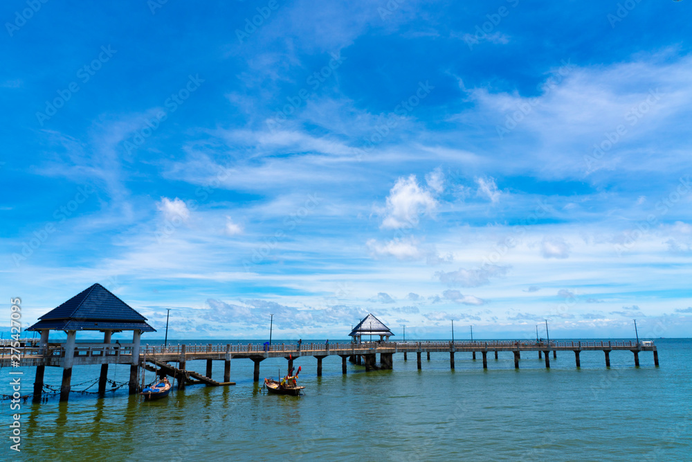 Sea and sky at Bangsan beach, Chonburi province , Thailand